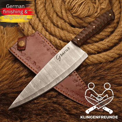 Damast Küchenmesser Gyuto – Rosenholzgriff