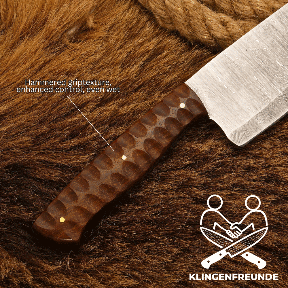 Damast Küchenmesser Gyuto – Rosenholzgriff