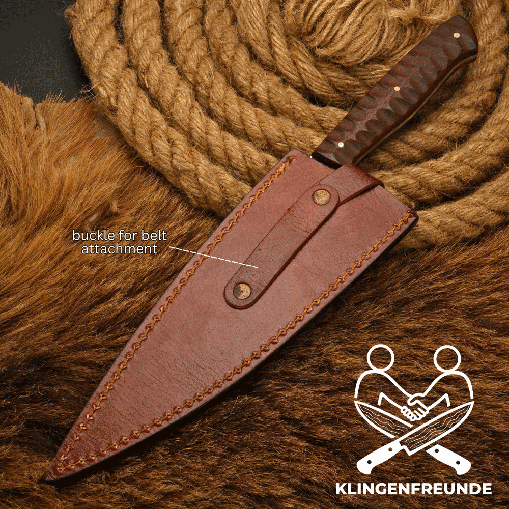 Damast Küchenmesser Gyuto – Rosenholzgriff