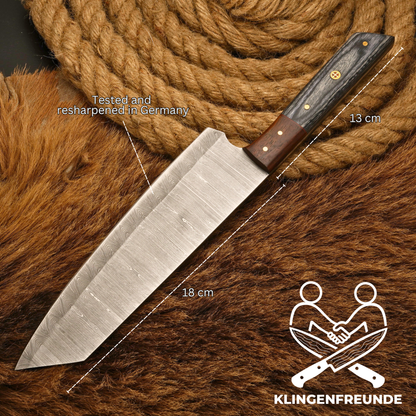 Damast Küchenmesser Kiritsuke - Rosen- & Pakkaholz