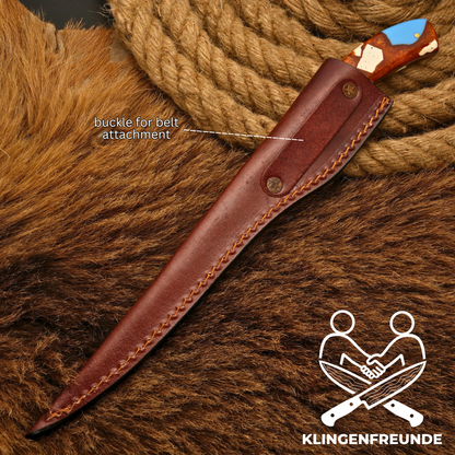 Filletiermesser aus echtem Damaststahl - Resin-Griff