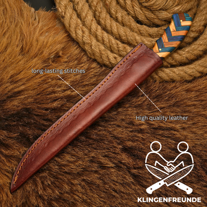 Filletiermesser aus echtem Damaststahl - Olivenholz-Griff