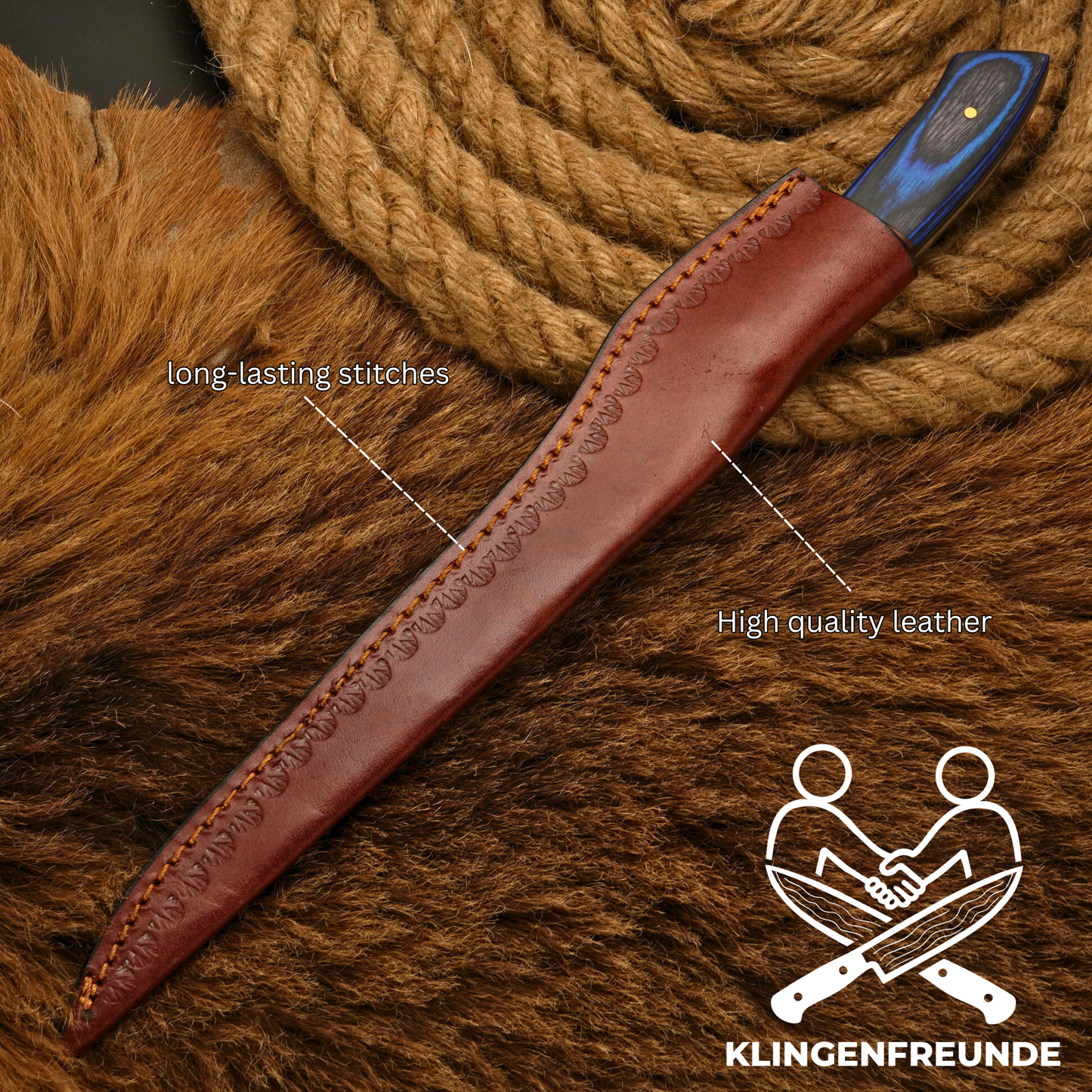 Filletiermesser aus echtem Damaststahl - Feinschliff & Gravur